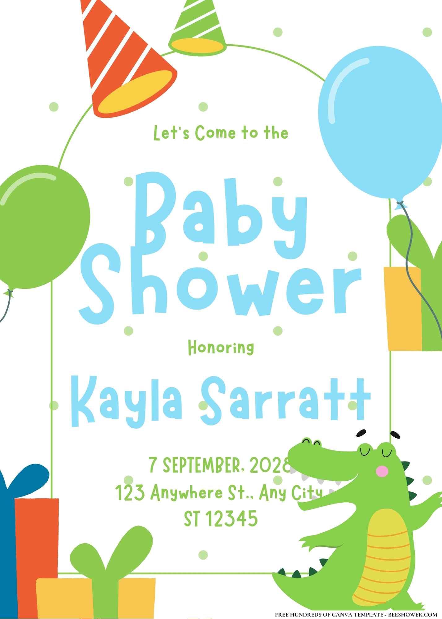 Cute Crocodile Baby Shower Invitation
