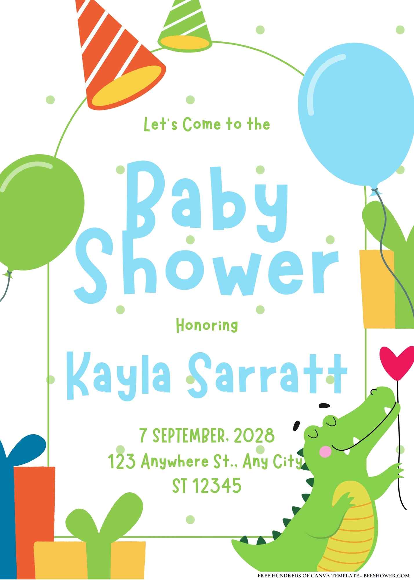 Cute Crocodile Baby Shower Invitation