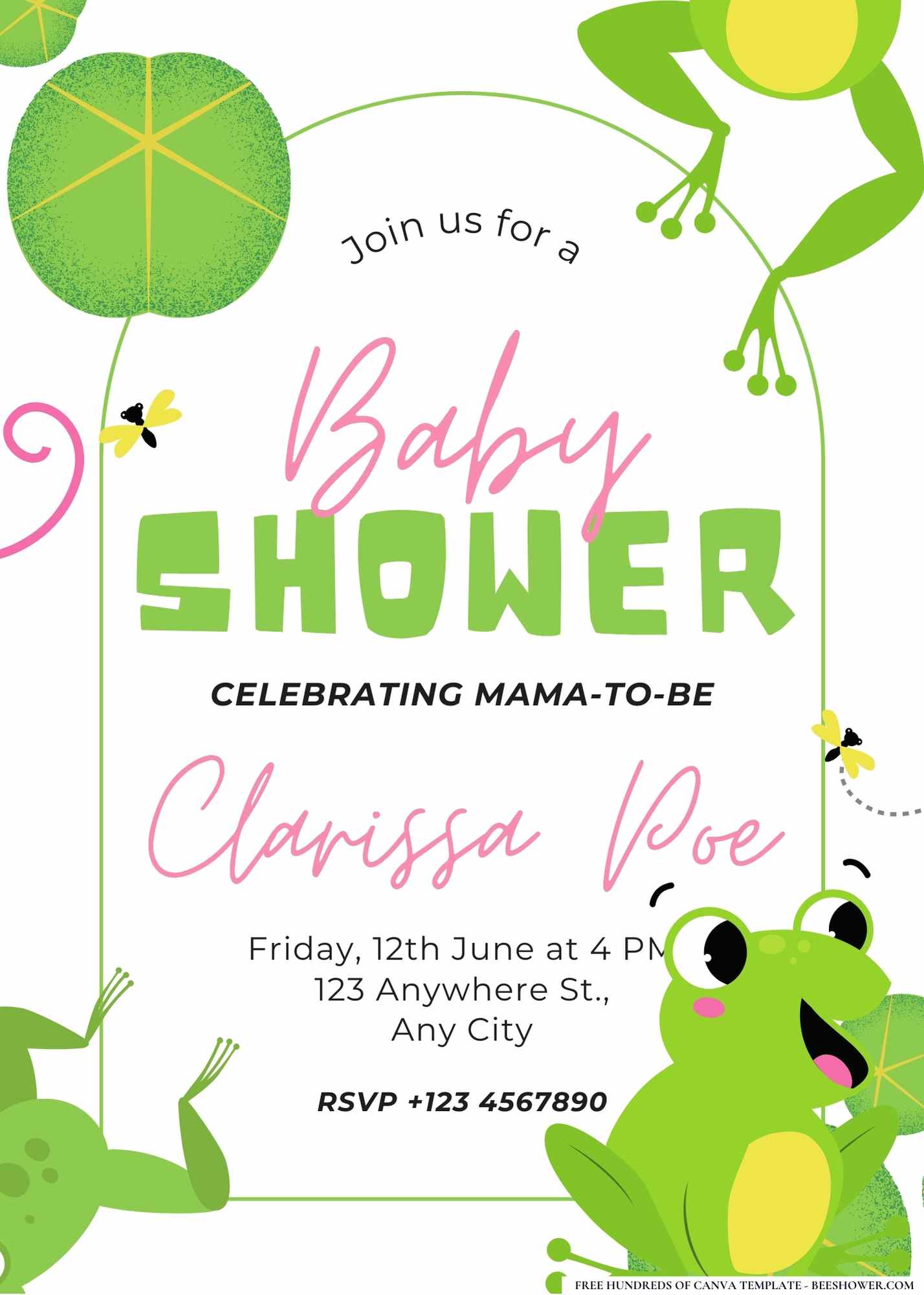 Frogs Baby Shower Invitation 