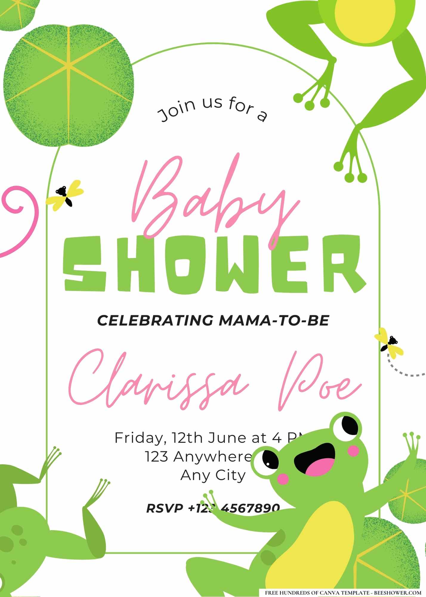 Frogs Baby Shower Invitation 
