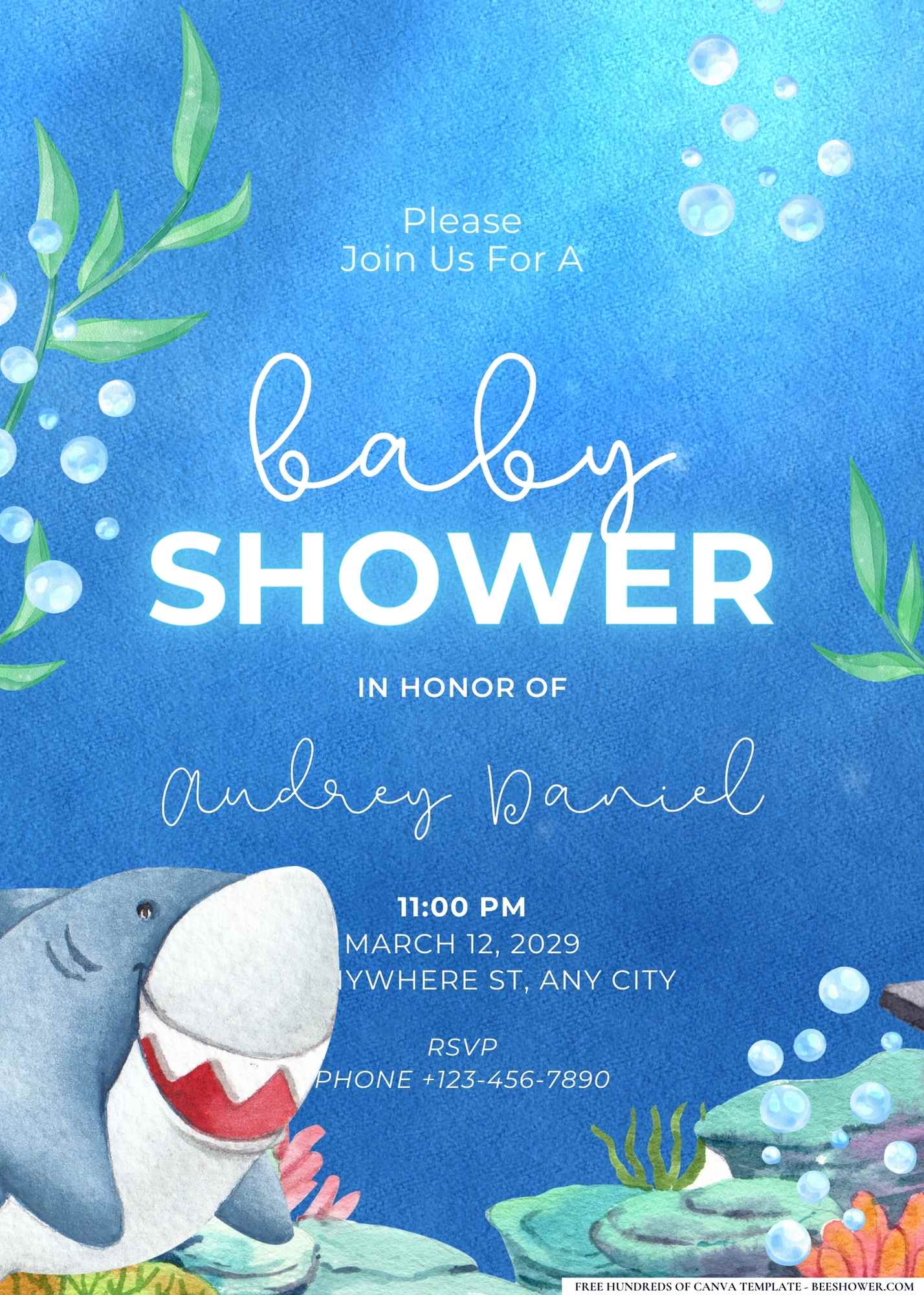 Nautical Under the Sea Baby Shower Invitation
