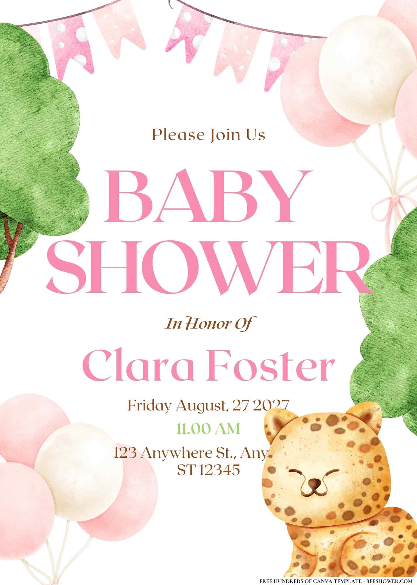 Woodland Creatures Baby Shower Invitation