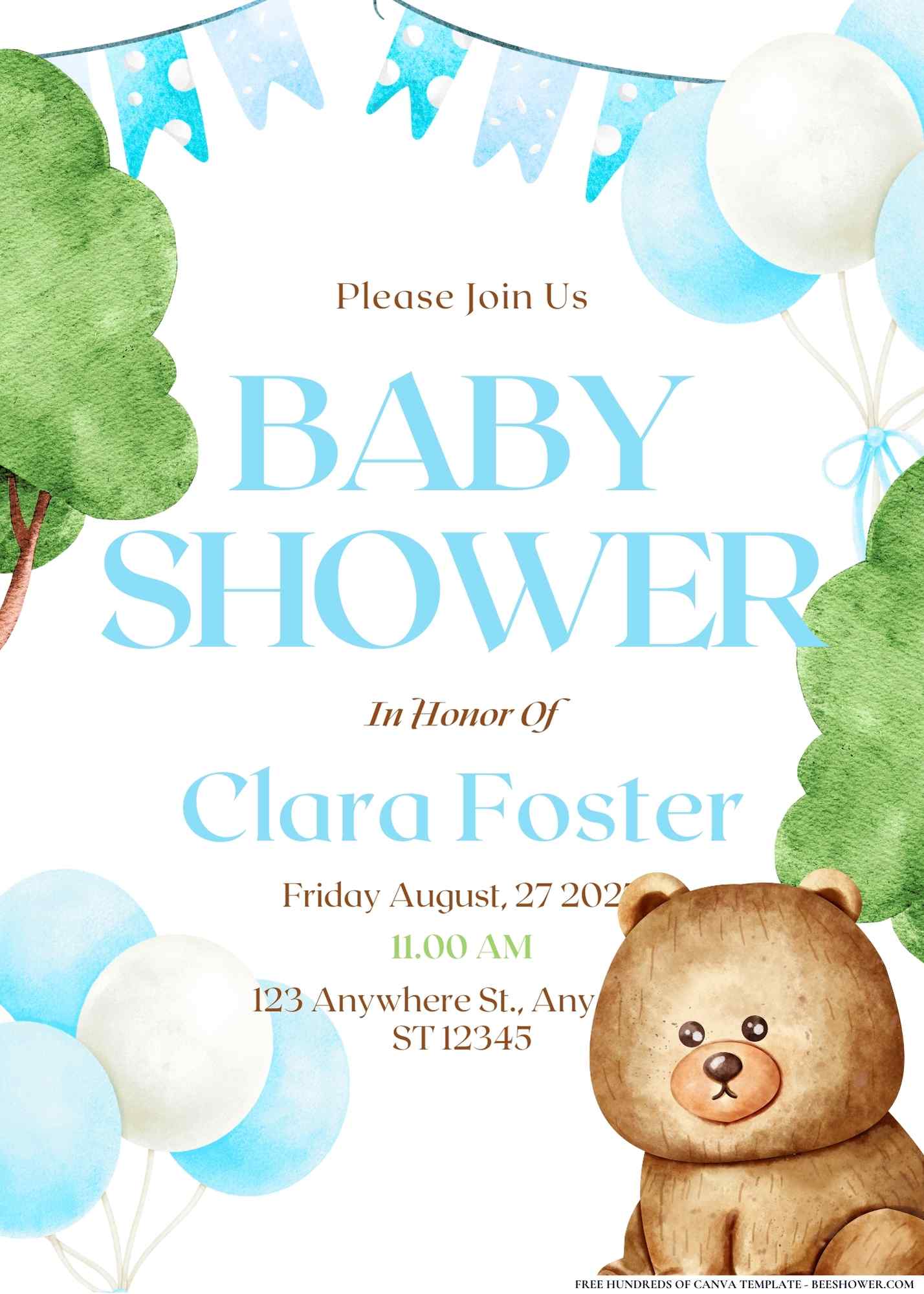 Woodland Creatures Baby Shower Invitation