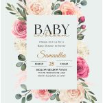 (Free Editable PDF) Decorative Greenery Frame Baby Shower Invitation Templates B