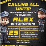 (Free Editable PDF) Calling All Units! Police Themed Baby Shower Invitation Templates B
