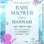 (Free Editable PDF) Enchanted Watercolor Under The Sea Baby Shower Invitation Templates C