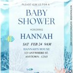 (Free Editable PDF) Enchanted Watercolor Under The Sea Baby Shower Invitation Templates B