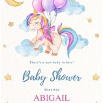 (Free Editable PDF) Unicorn Wishes Baby Shower Invitation Templates C