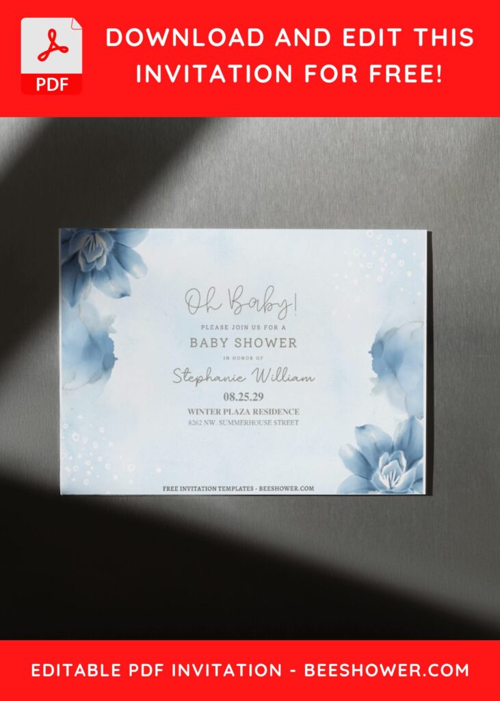 (Free Editable PDF) Whimsical Peony & Azalea Baby Shower Invitation Templates F