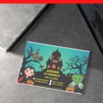 (Free Editable PDF) Spooky Dracula Castle Baby Shower Invitation Templates E