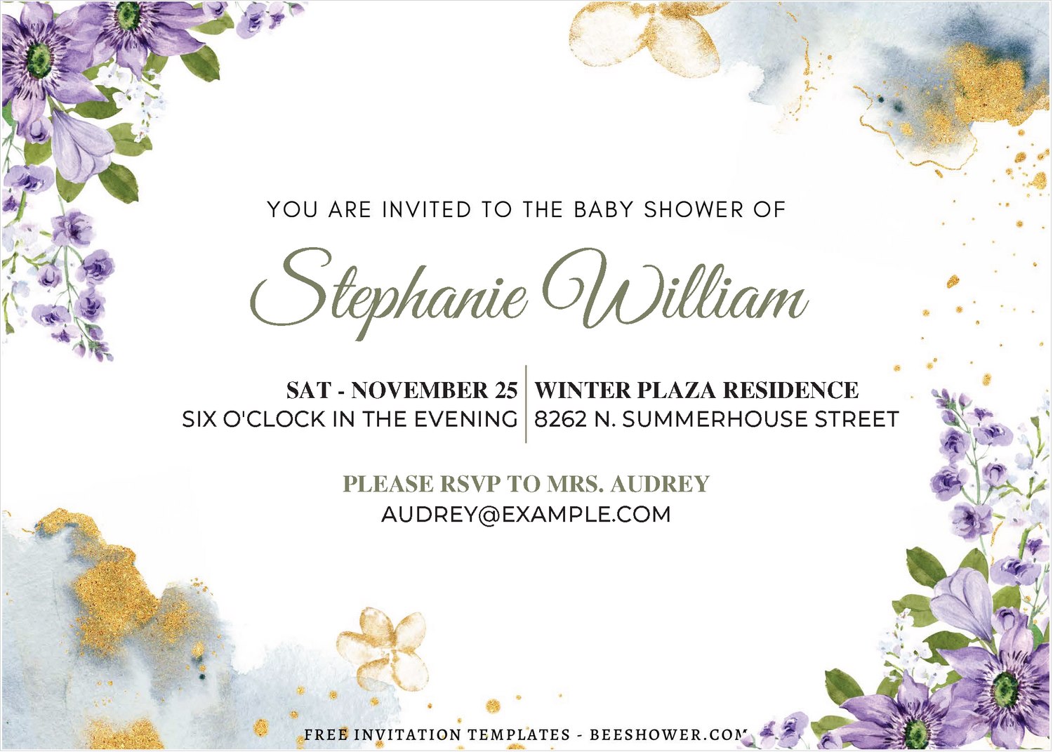 (Free Editable PDF) Dreamy Rustic Spring Baby Shower Invitation Templates A