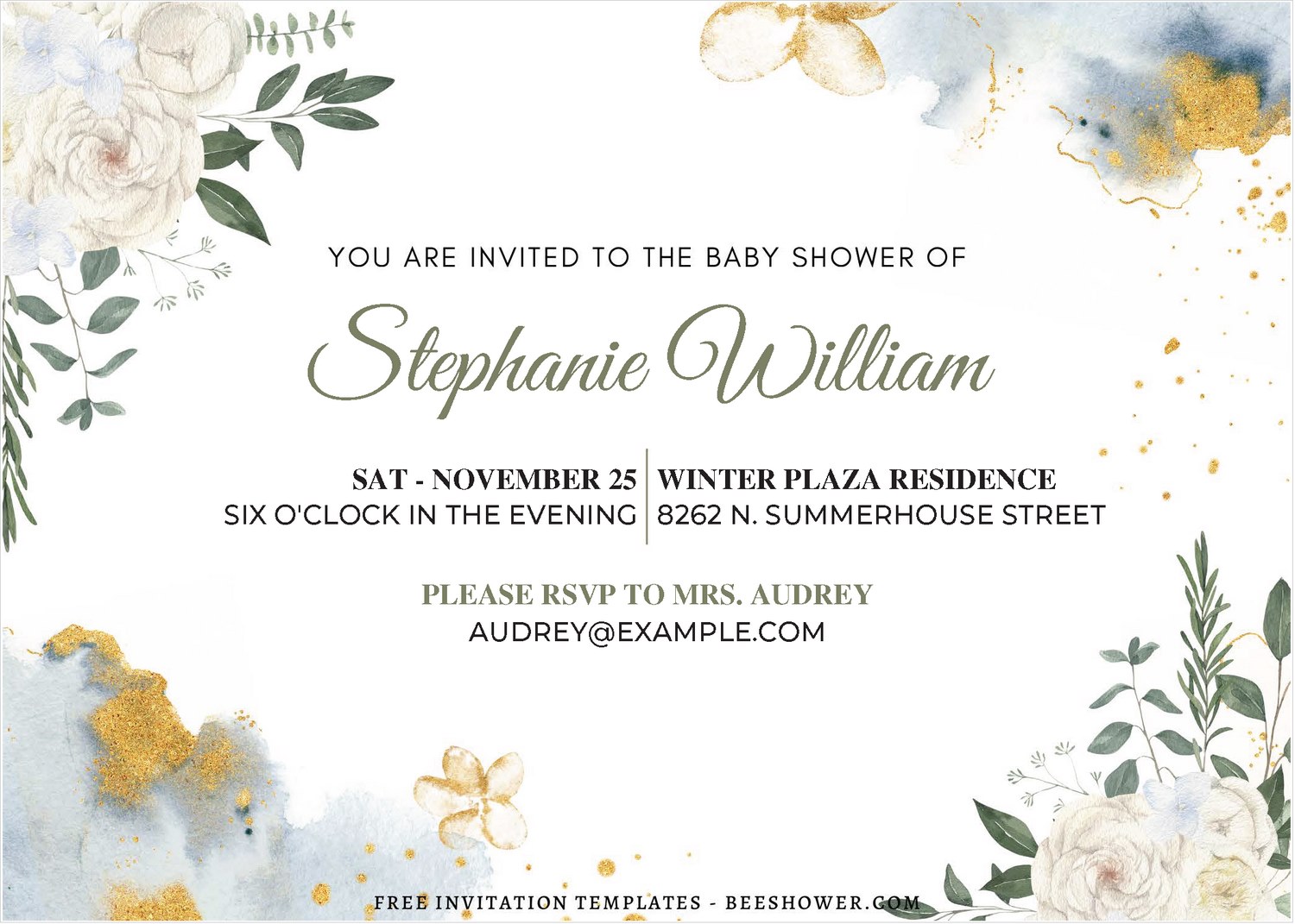 (Free Editable PDF) Dreamy Rustic Spring Baby Shower Invitation Templates A
