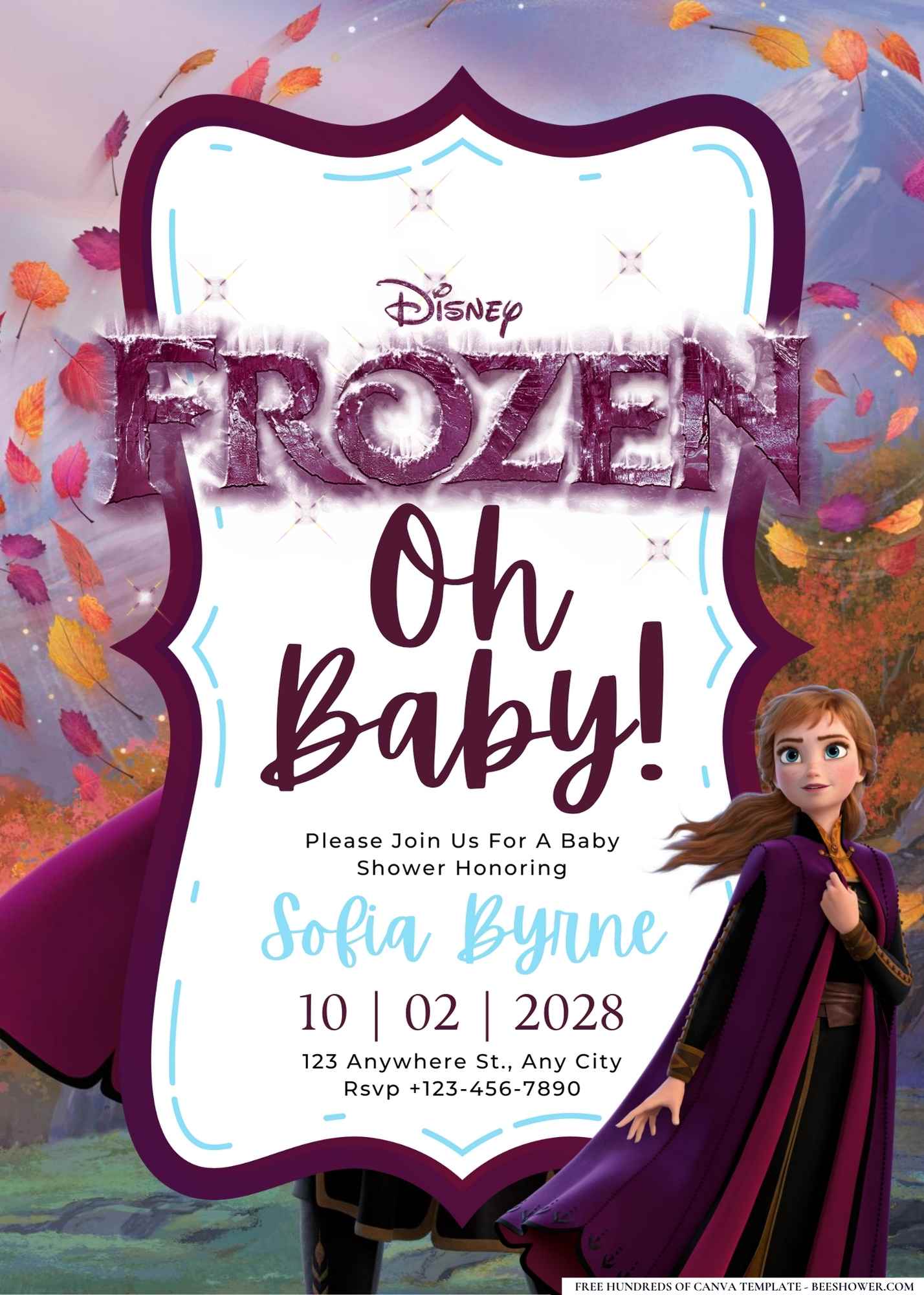Anna (Frozen) Baby Shower Invitation