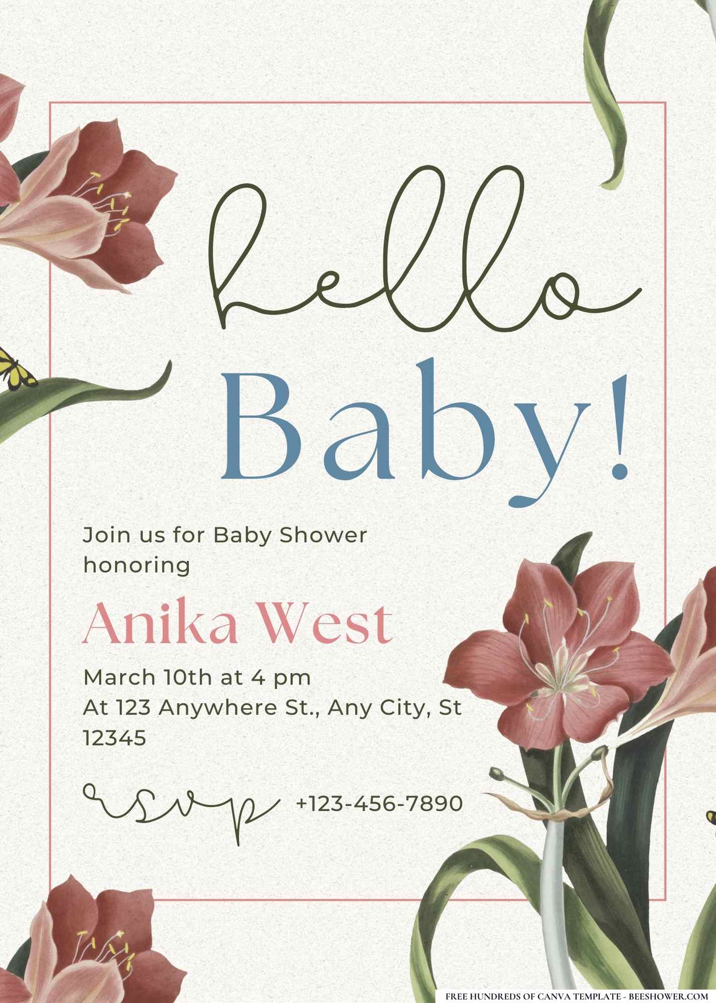 Baby Blooms and Blossoms Baby Shower Invitation