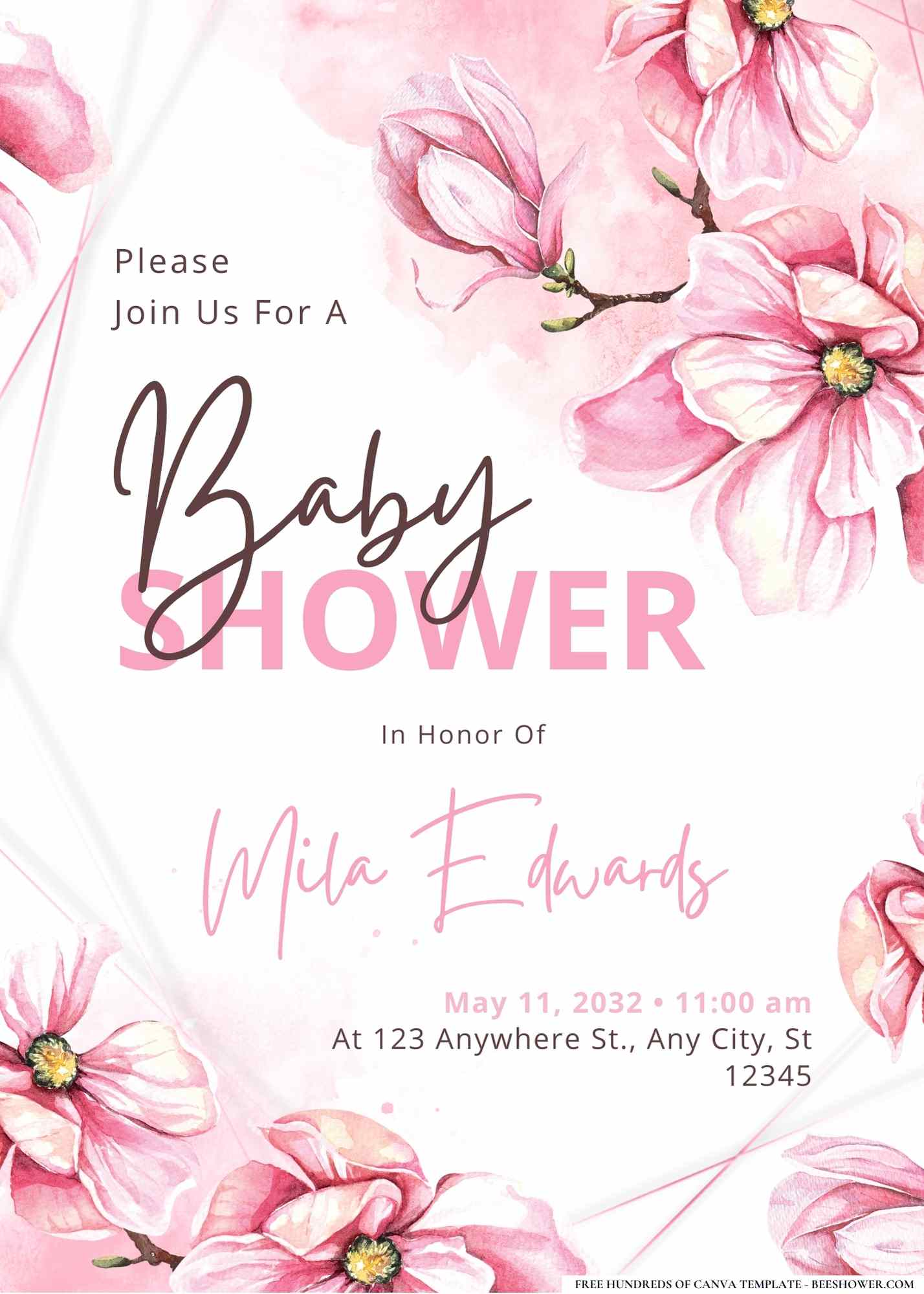 Baby's First Blooms Baby Shower Invitation