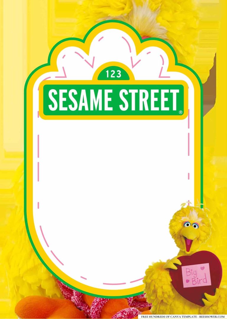 Download 16+ Big Bird (Sesame Street) Baby Shower Invitation Templates ...