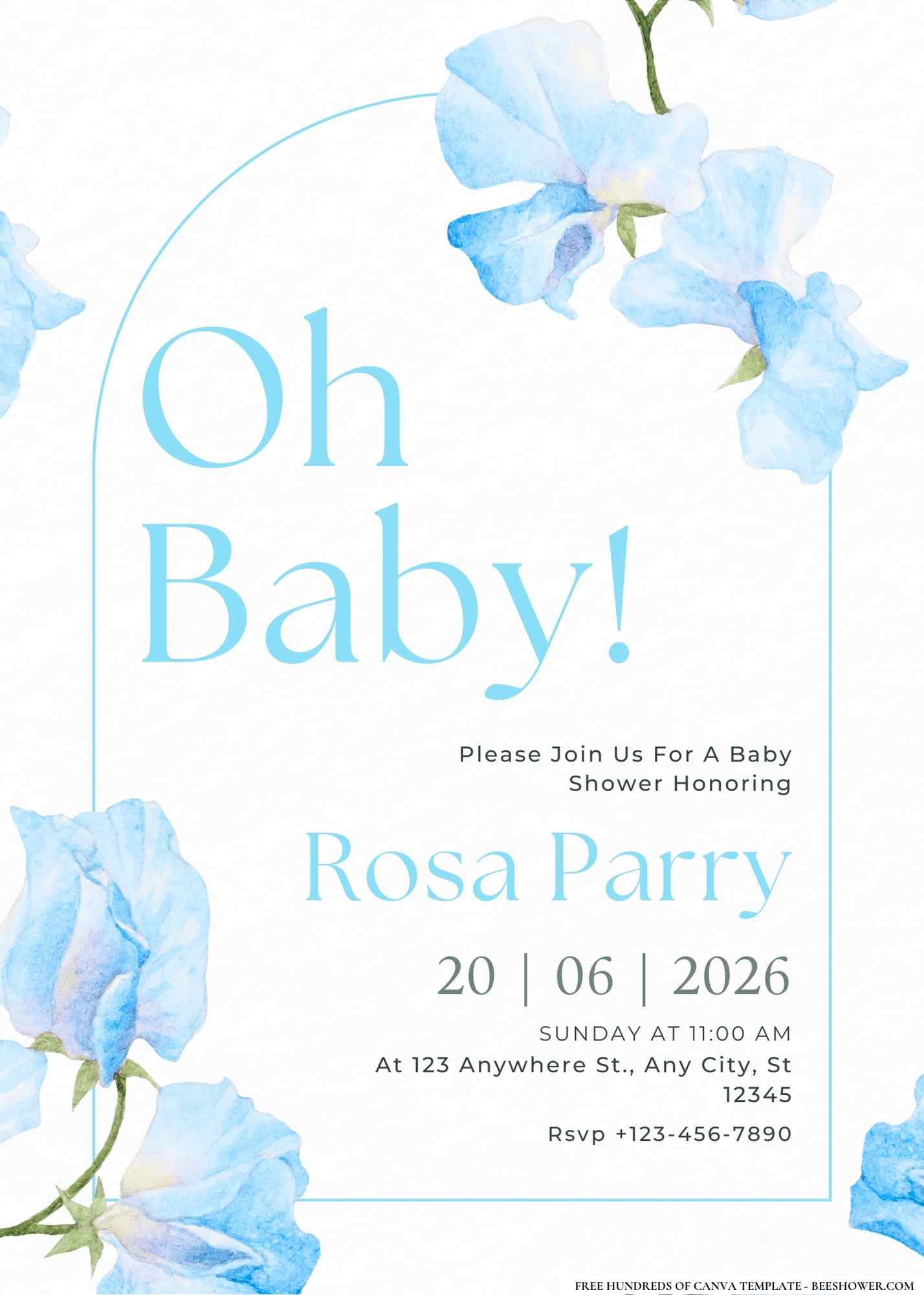 Sweet Pea's Arrival Baby Shower Invitation