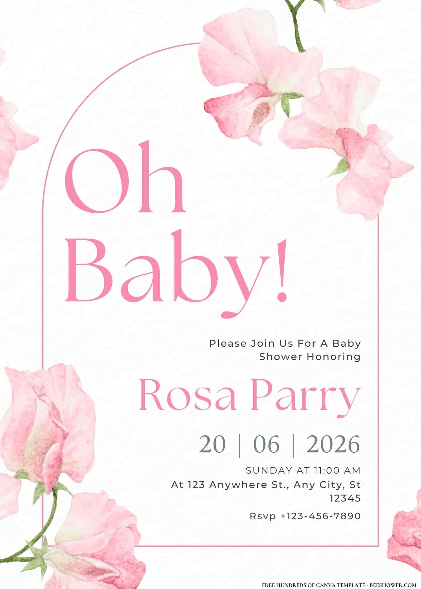 Sweet Pea's Arrival Baby Shower Invitation