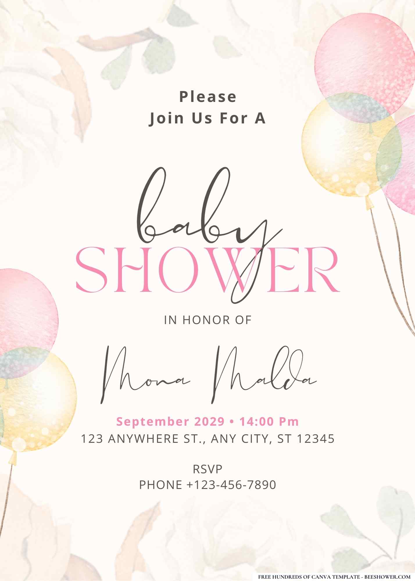 Boho Floral Dream Baby Shower Invitation 