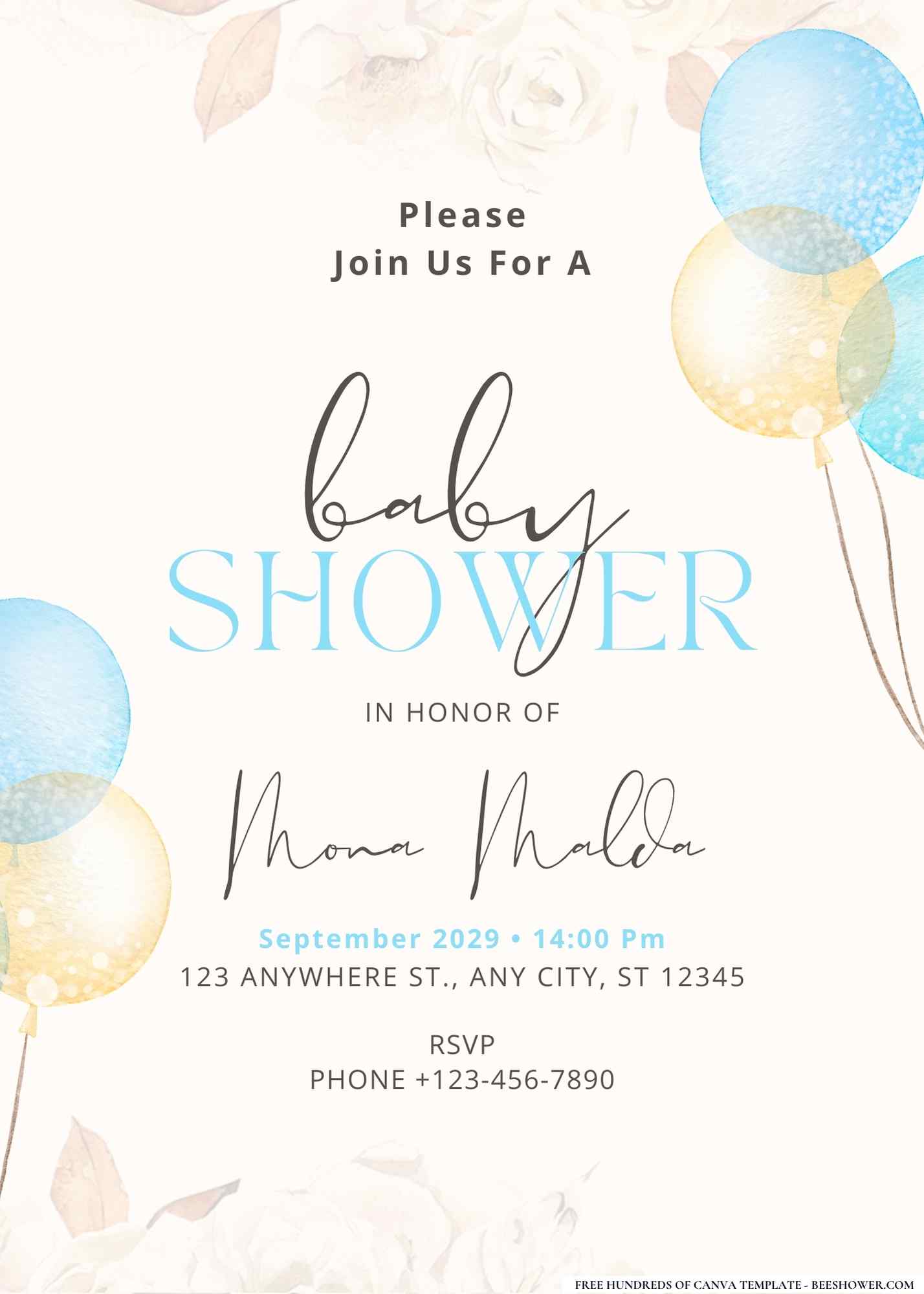 Boho Floral Dream Baby Shower Invitation 