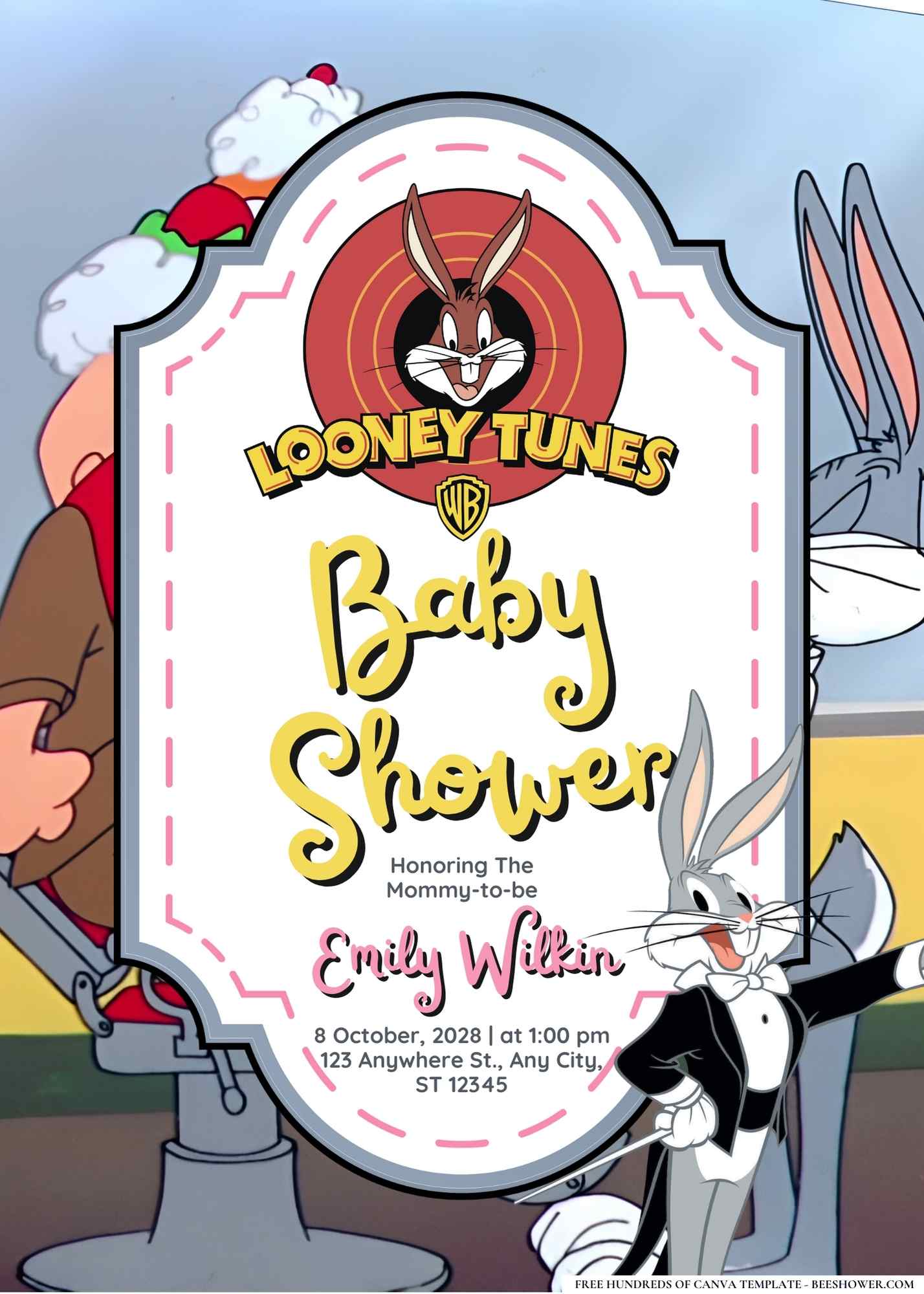 Bugs Bunny Baby Shower Invitation