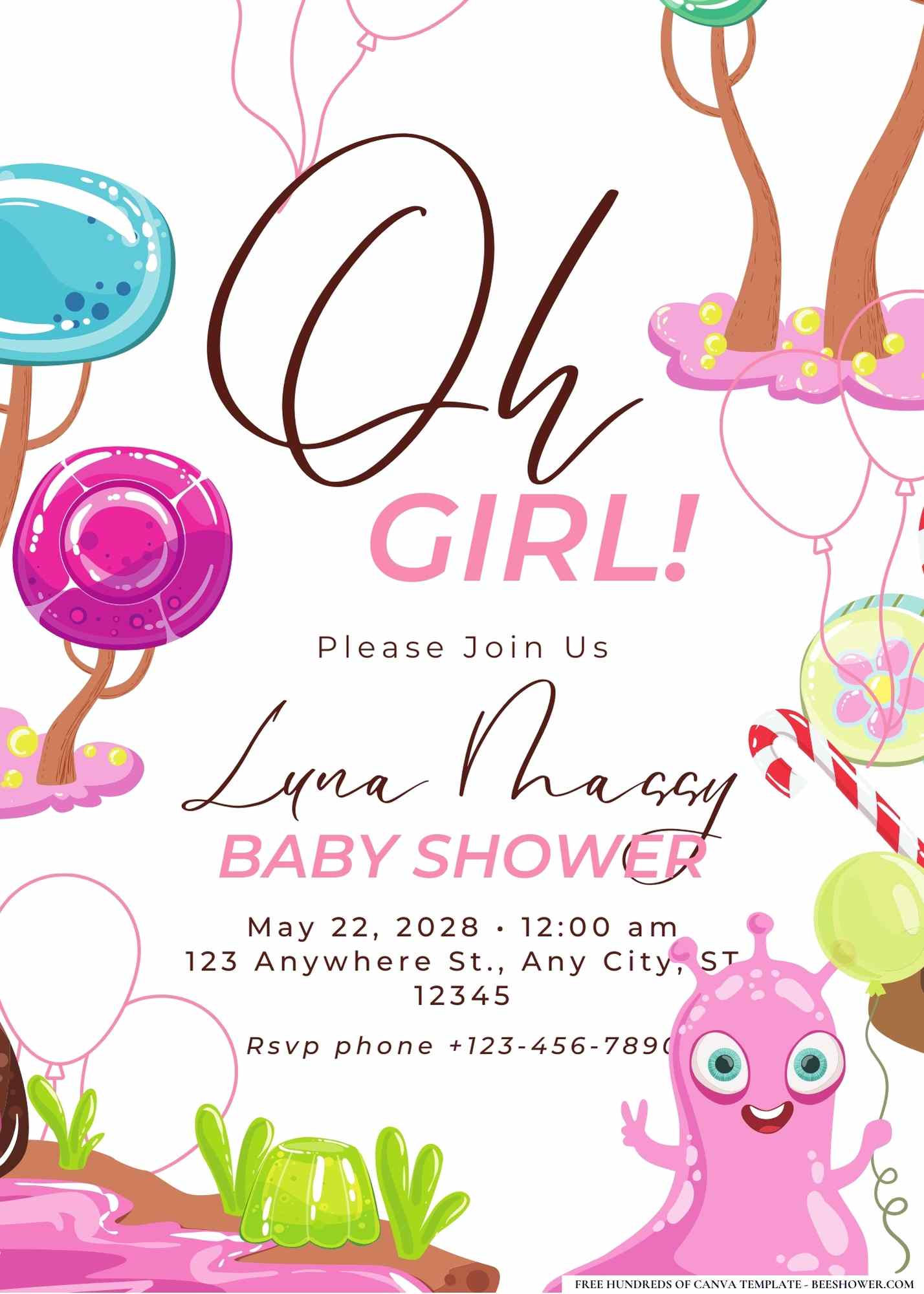 Candyland Fantasy Baby Shower Invitation