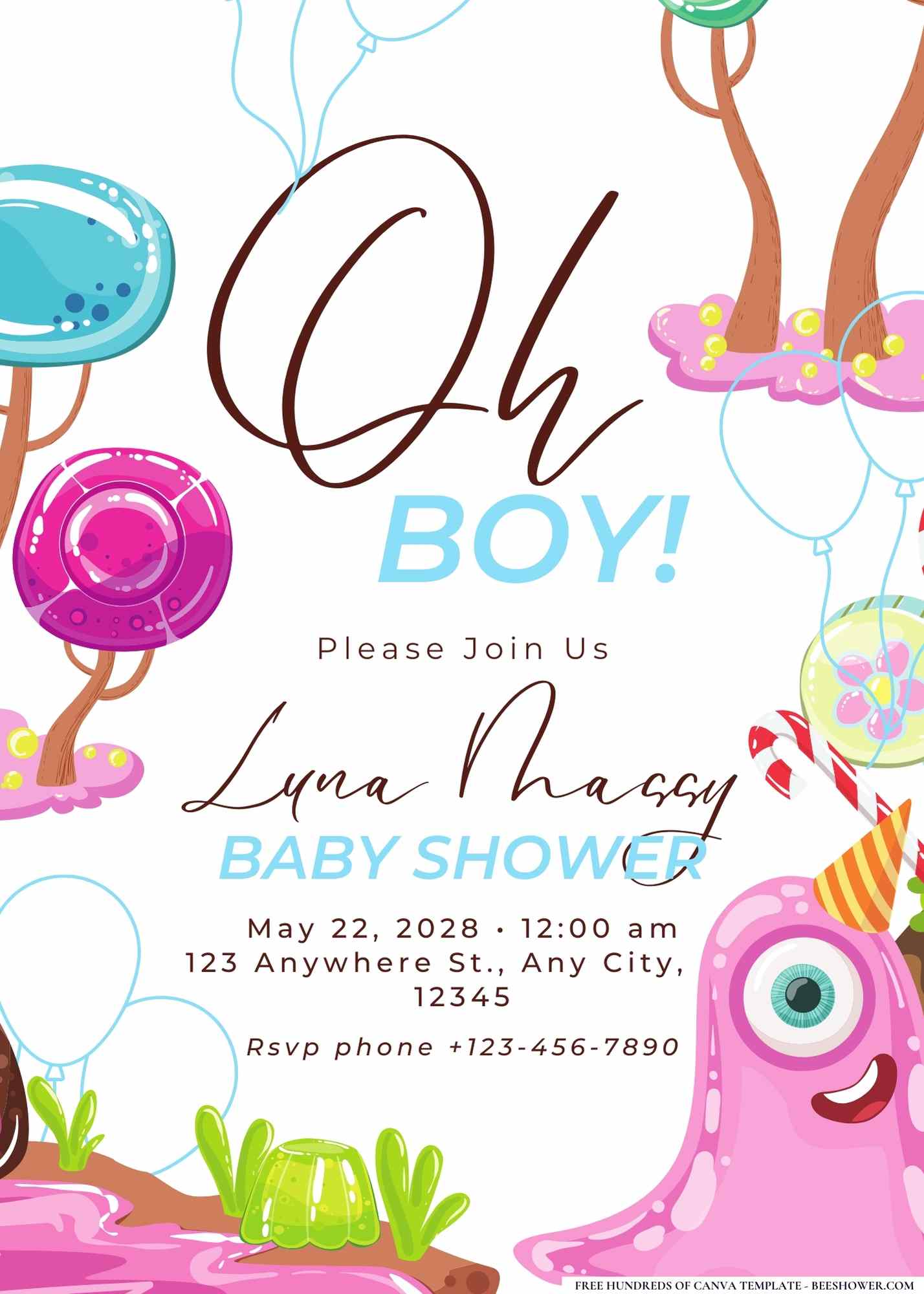 Candyland Fantasy Baby Shower Invitation