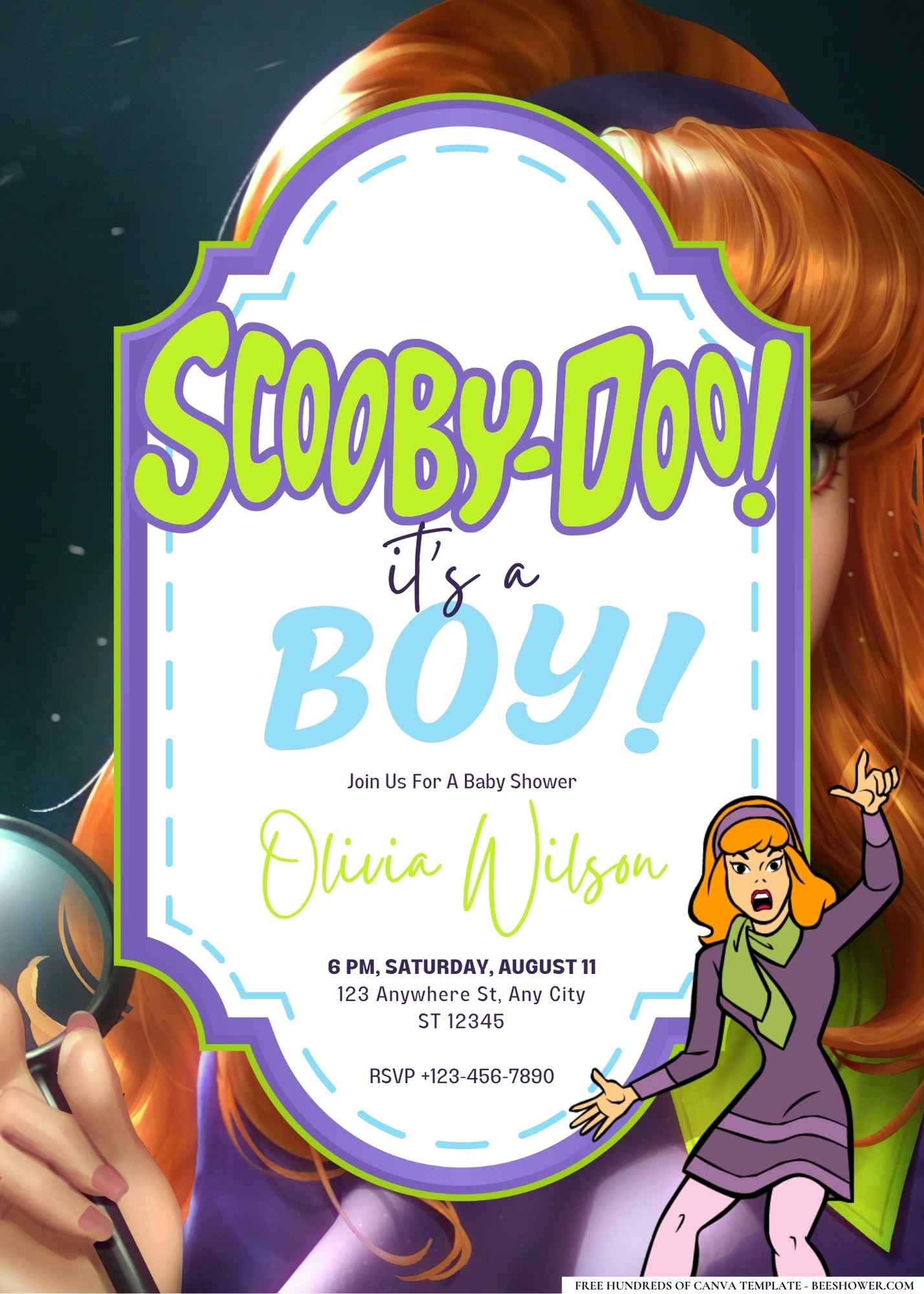 Daphne (Scooby-Doo) Baby Shower Invitation