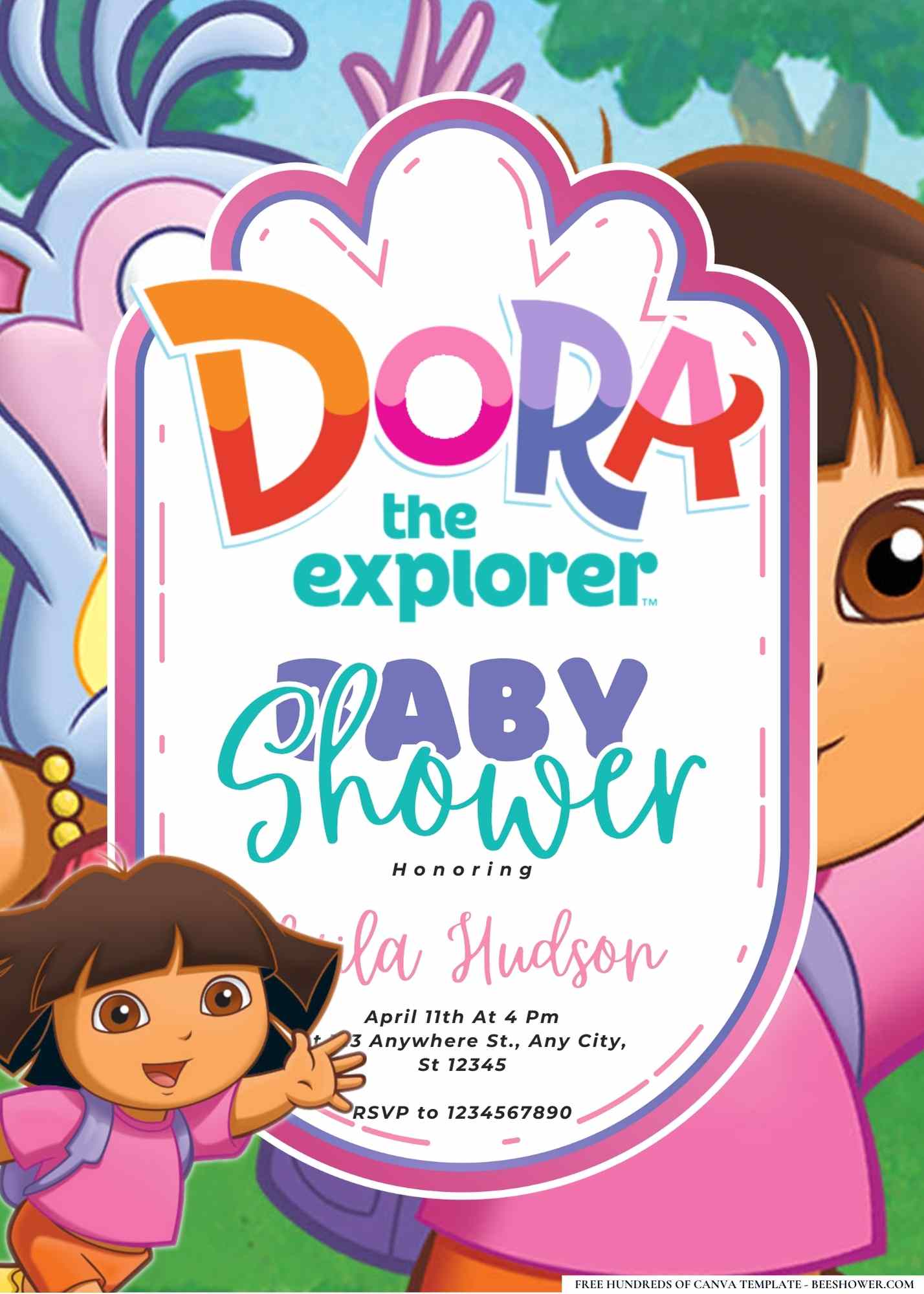 Dora the Explorer Baby Shower Invitation