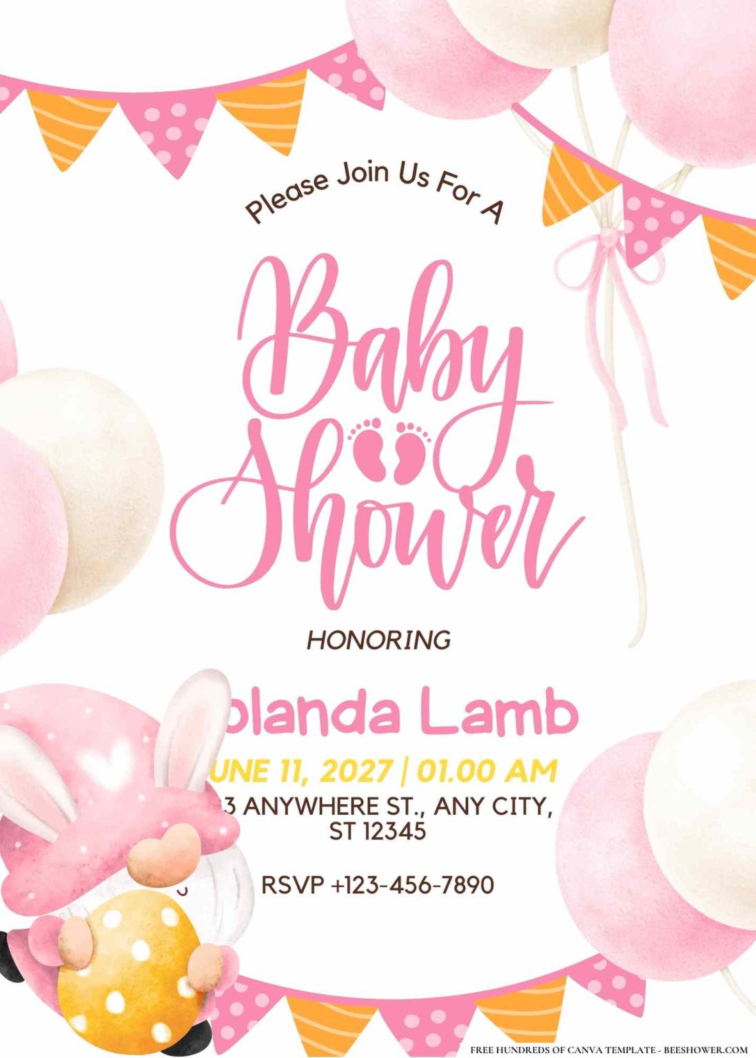 20+ Garden Gnomes Baby Shower Invitation Templates | Beeshower