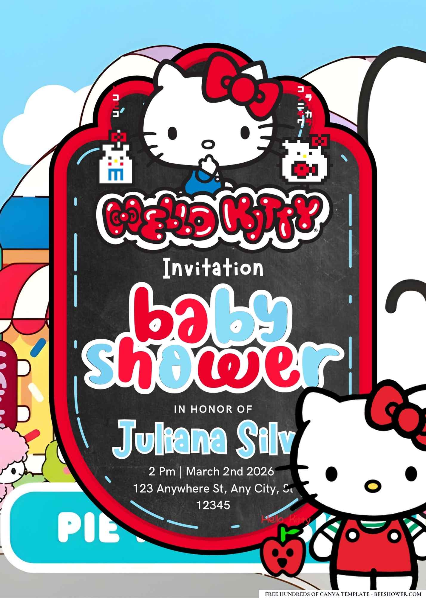 Hello Kitty Baby Shower Invitation