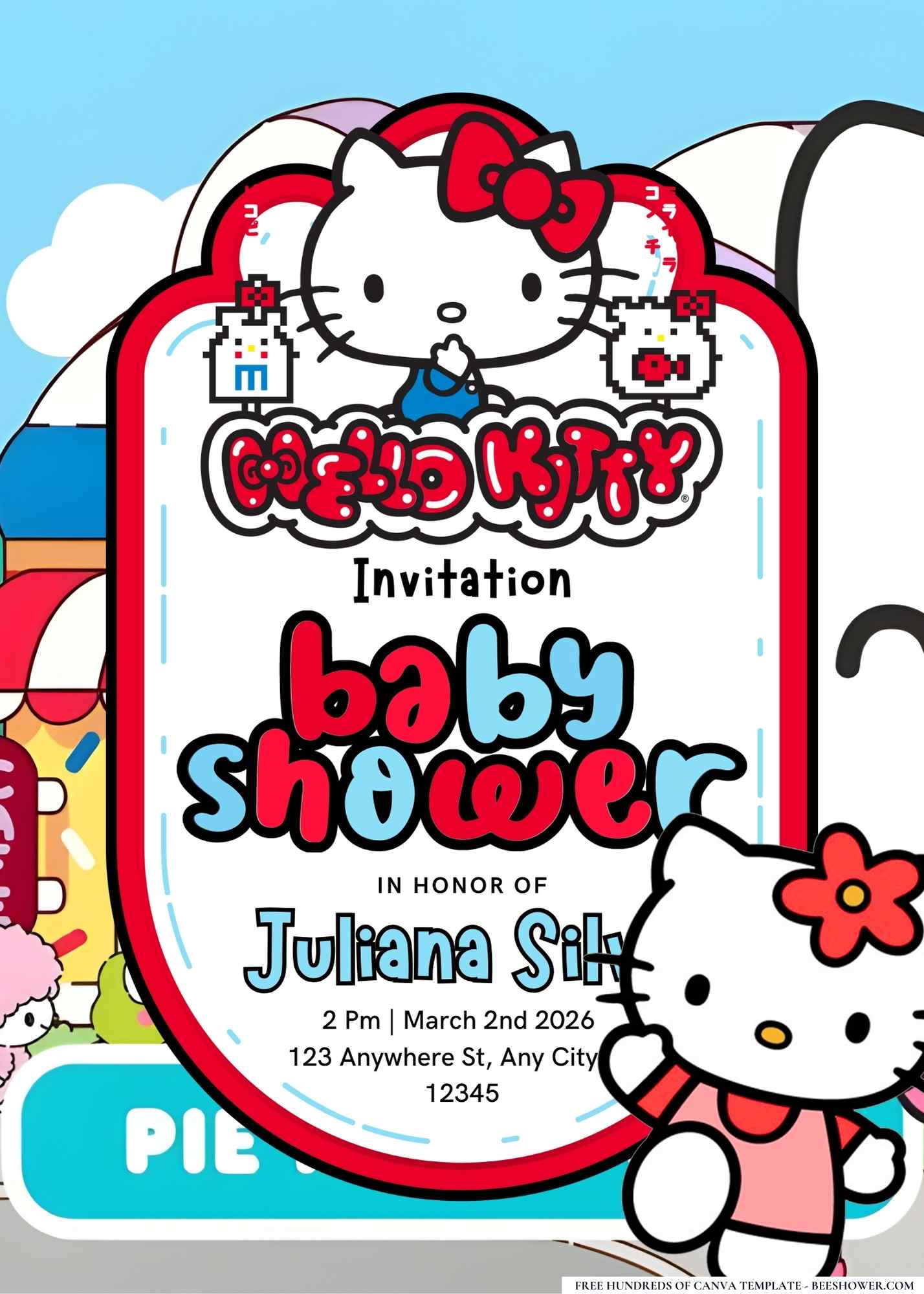 Hello Kitty Baby Shower Invitation