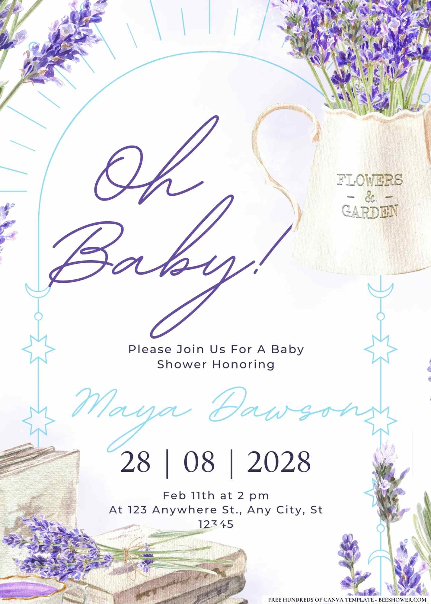 Lavender Love Fest Baby Shower Invitation