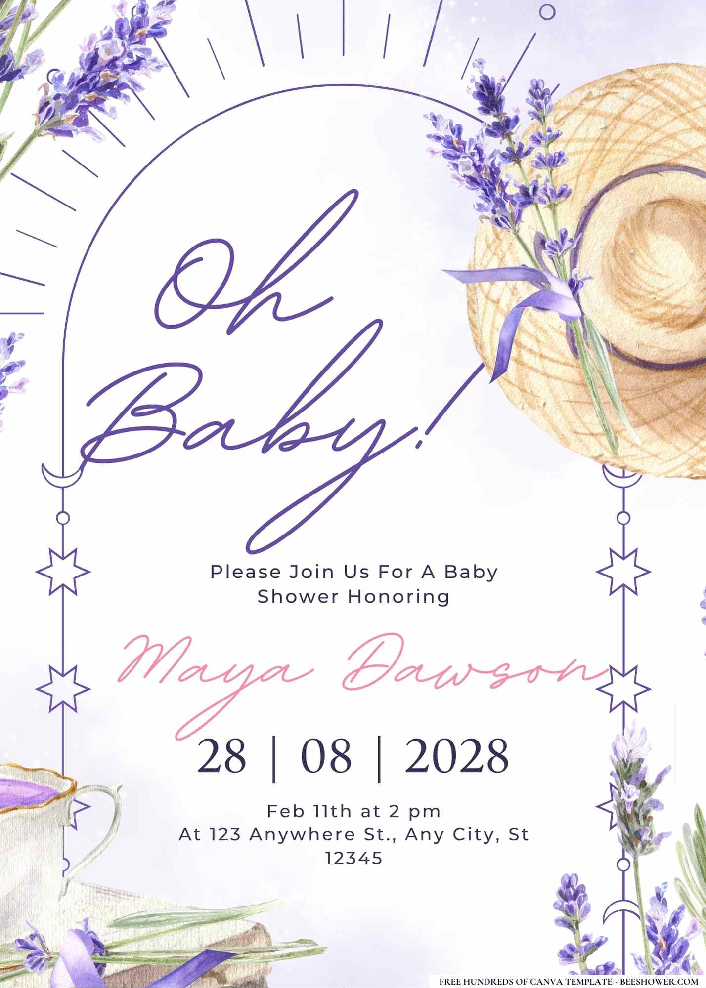 Lavender Love Fest Baby Shower Invitation