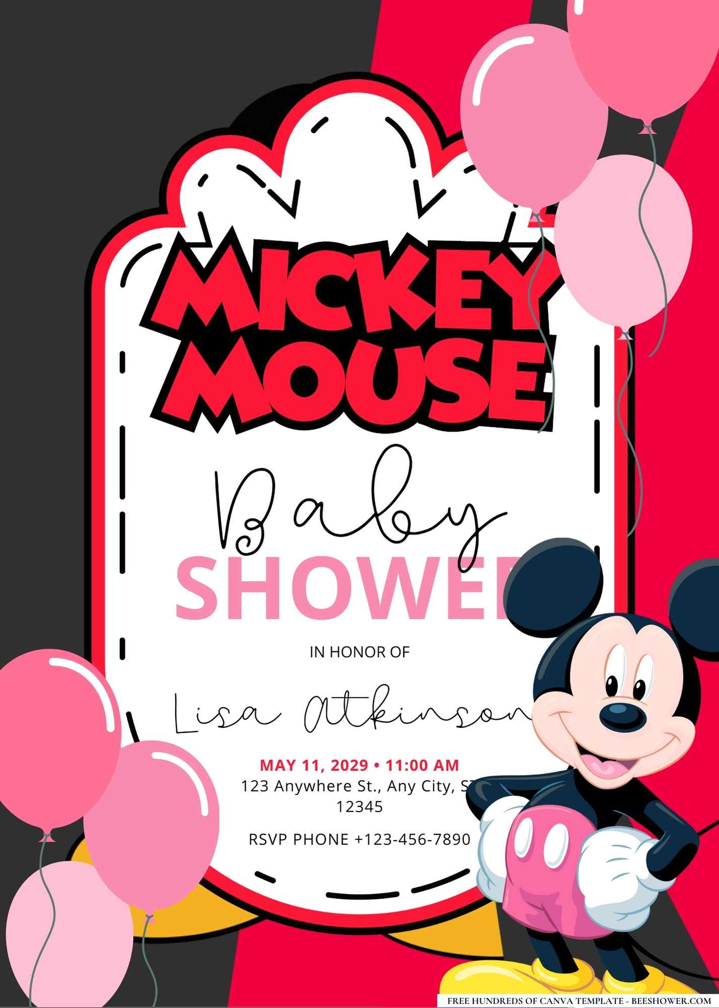 Mickey Mouse Baby Shower Invitation