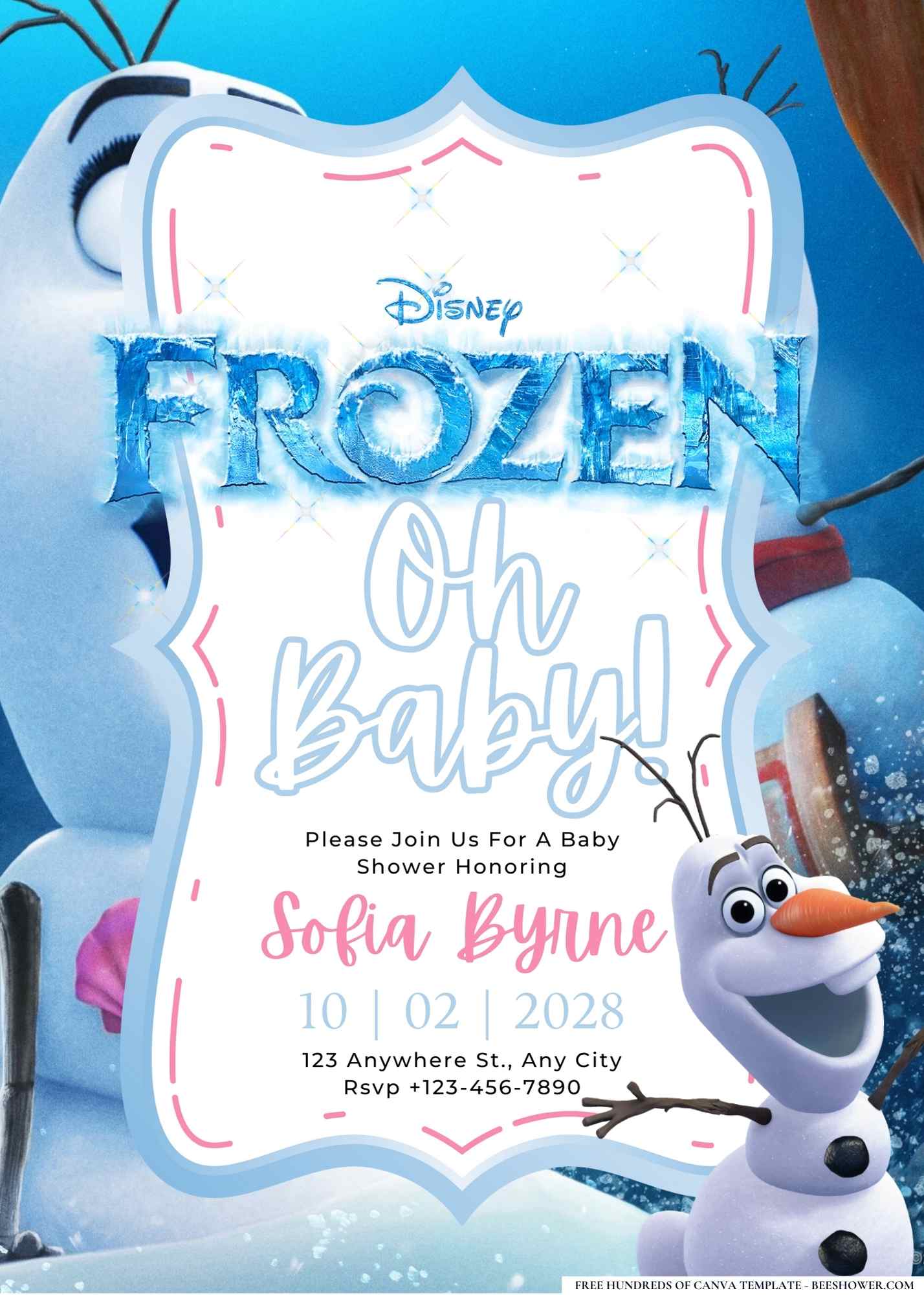 Olaf (Frozen) Baby Shower Invitation