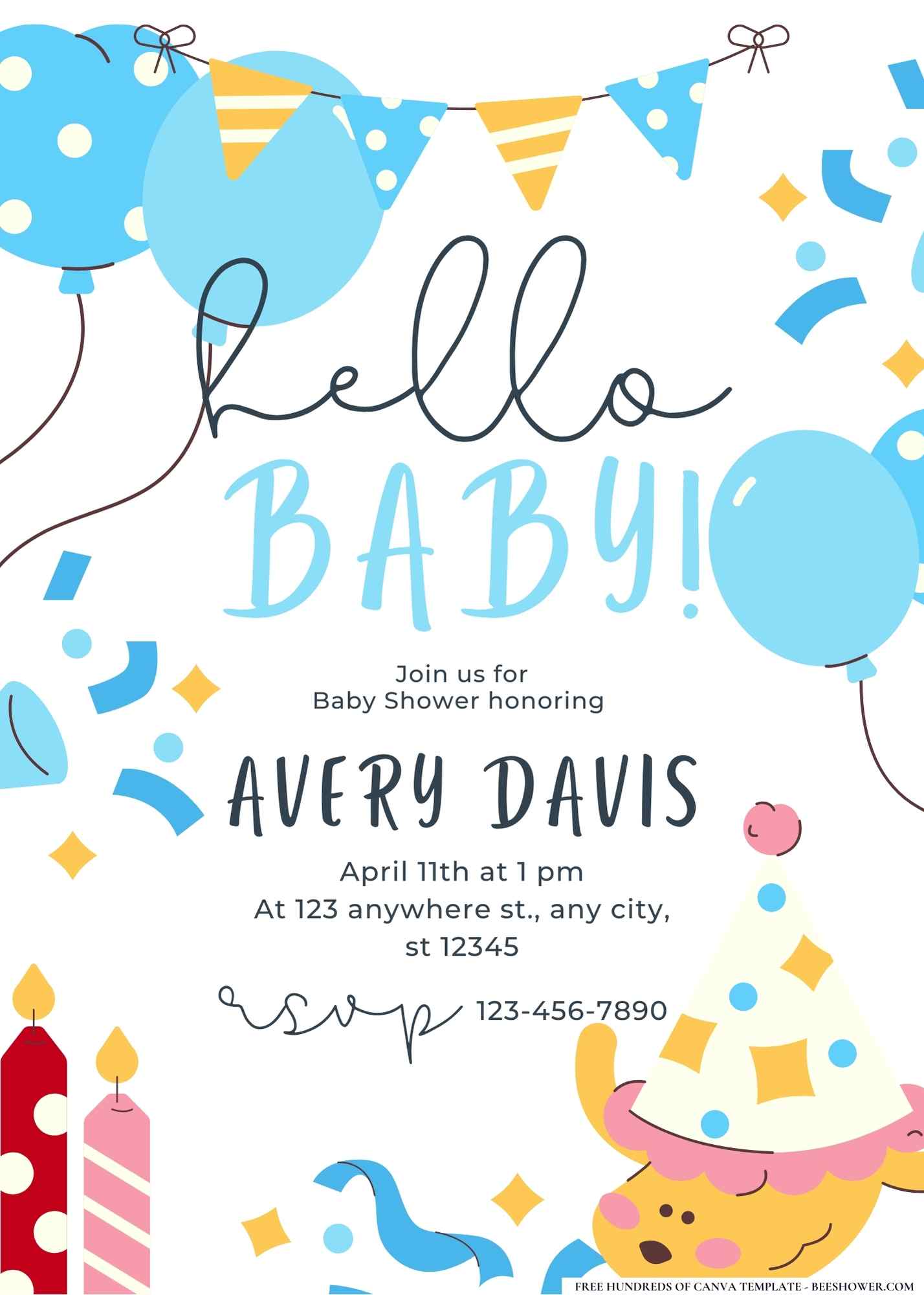 Party Soft Baby Shower Invitation