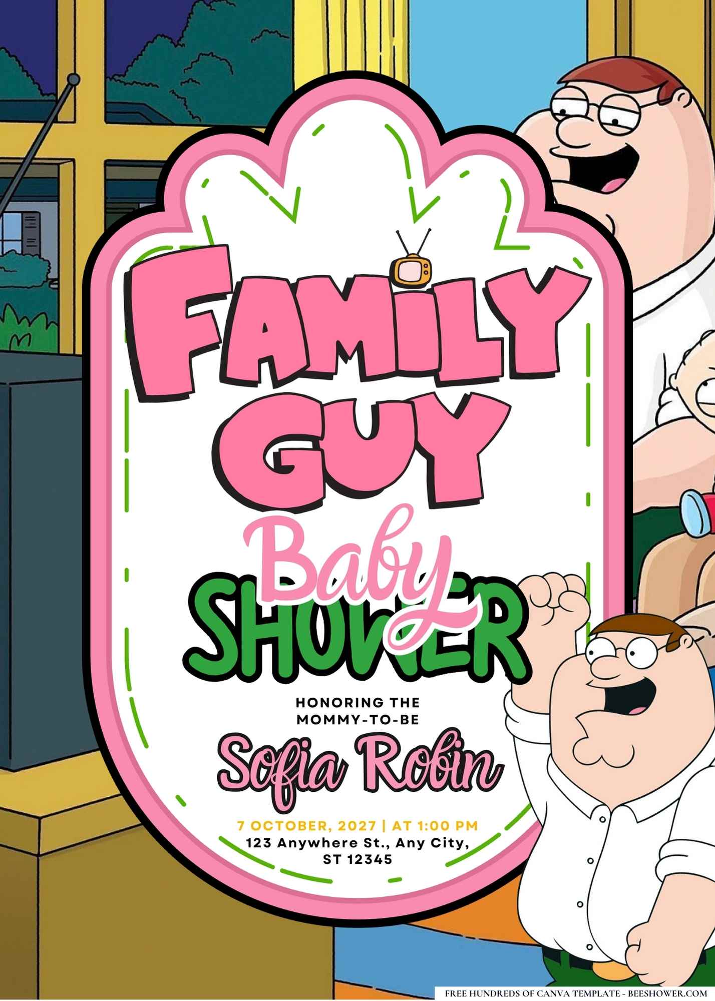 Peter Griffin (Family Guy) Baby Shower Invitation