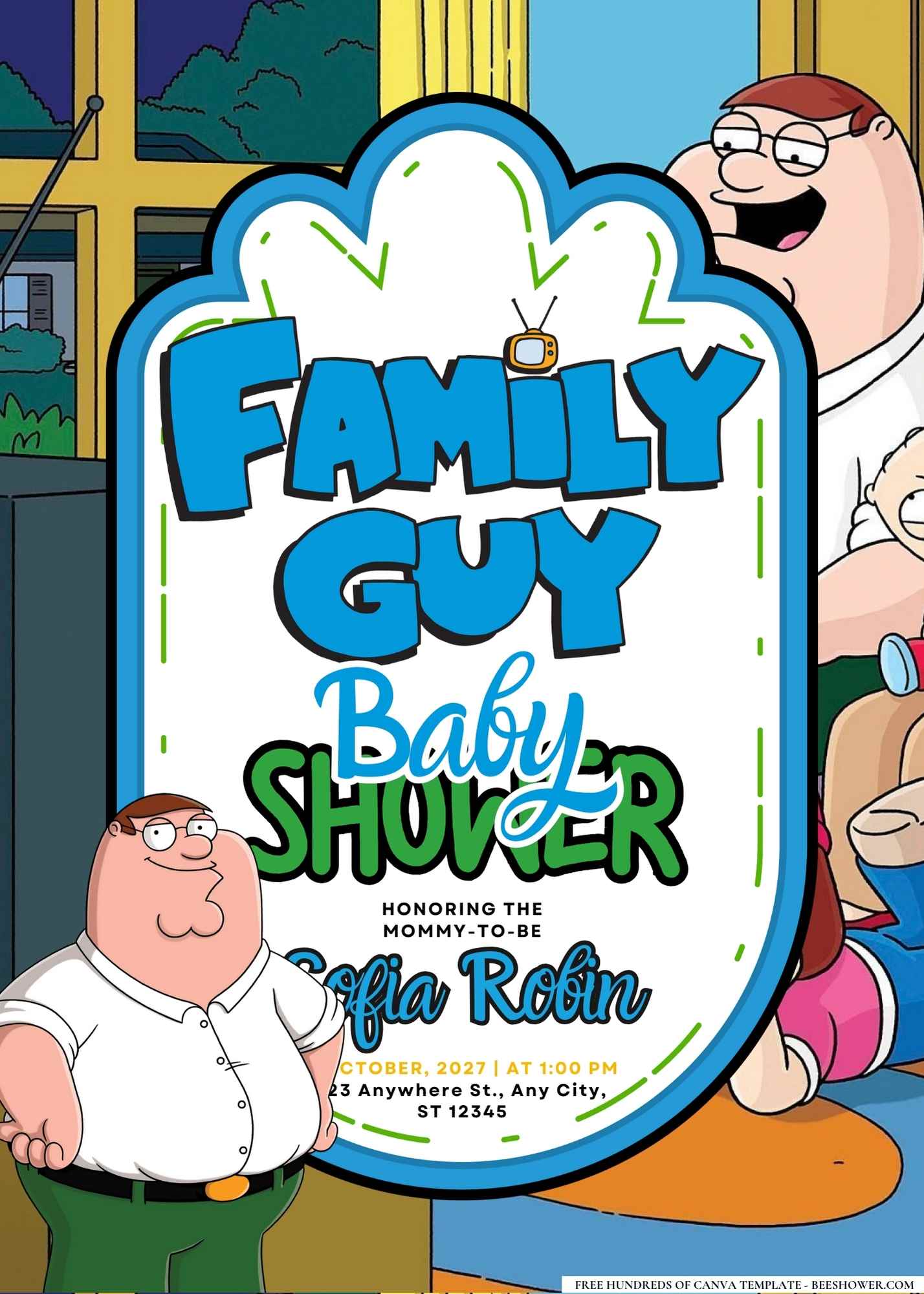Peter Griffin (Family Guy) Baby Shower Invitation