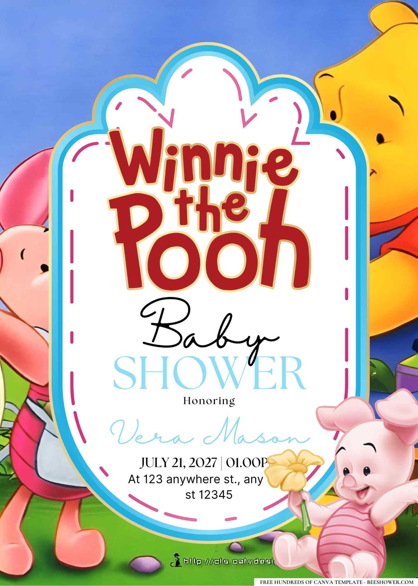 Piglet Baby Shower Invitation