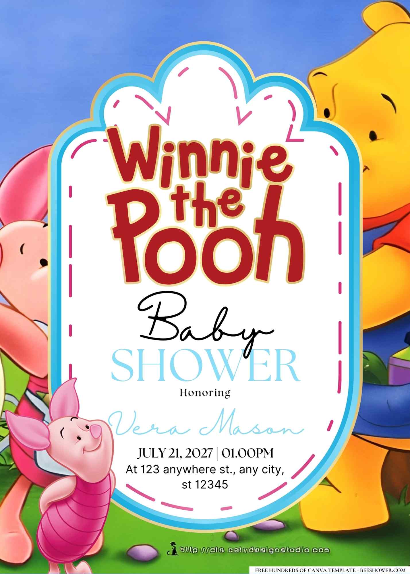 Piglet Baby Shower Invitation