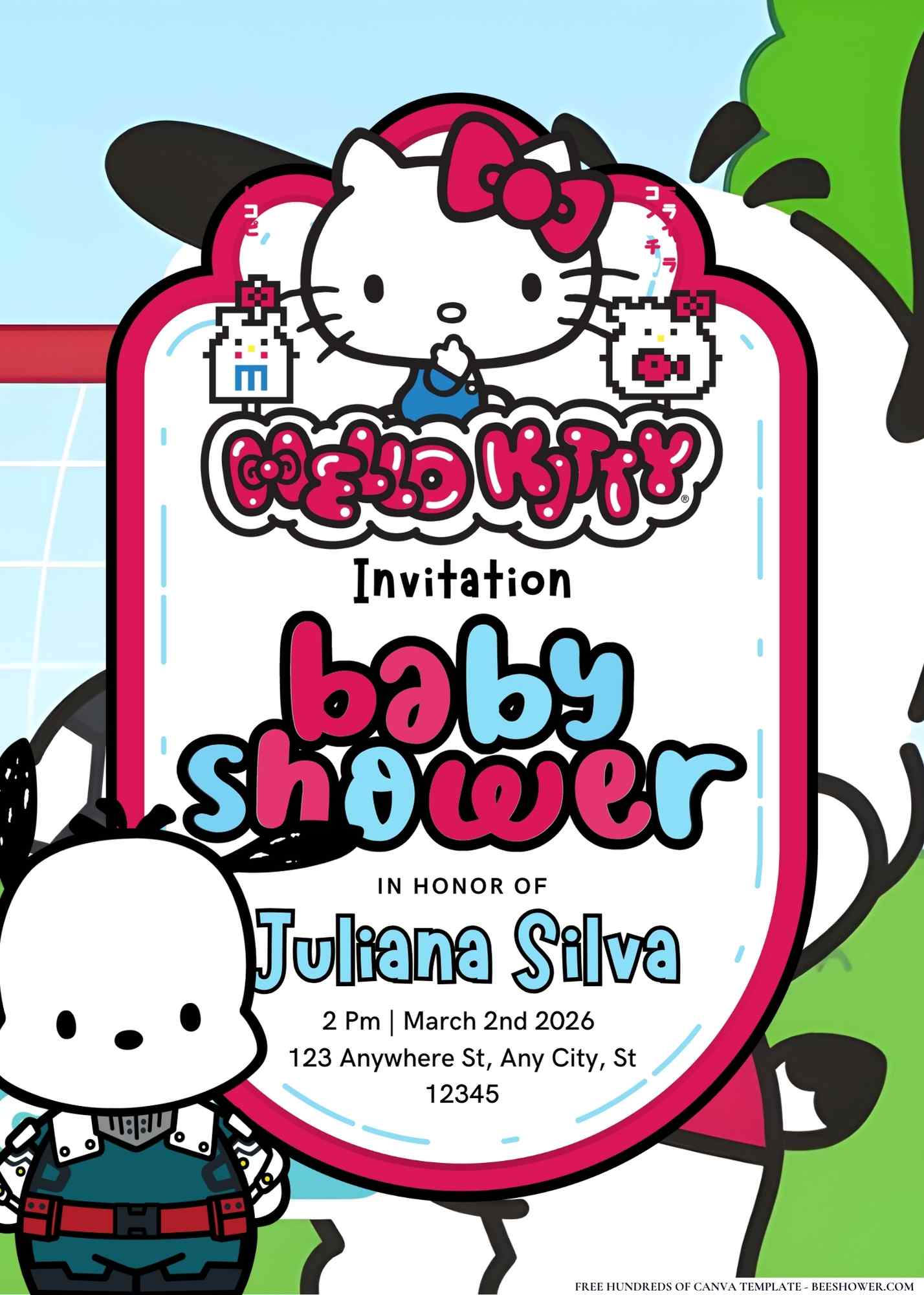 Pochacco Baby Shower Invitation