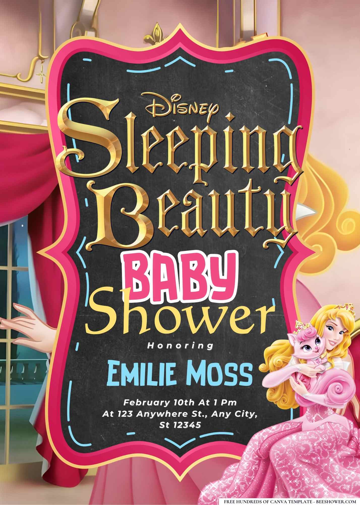 Sleeping Beauty (Aurora) Baby Shower Invitation