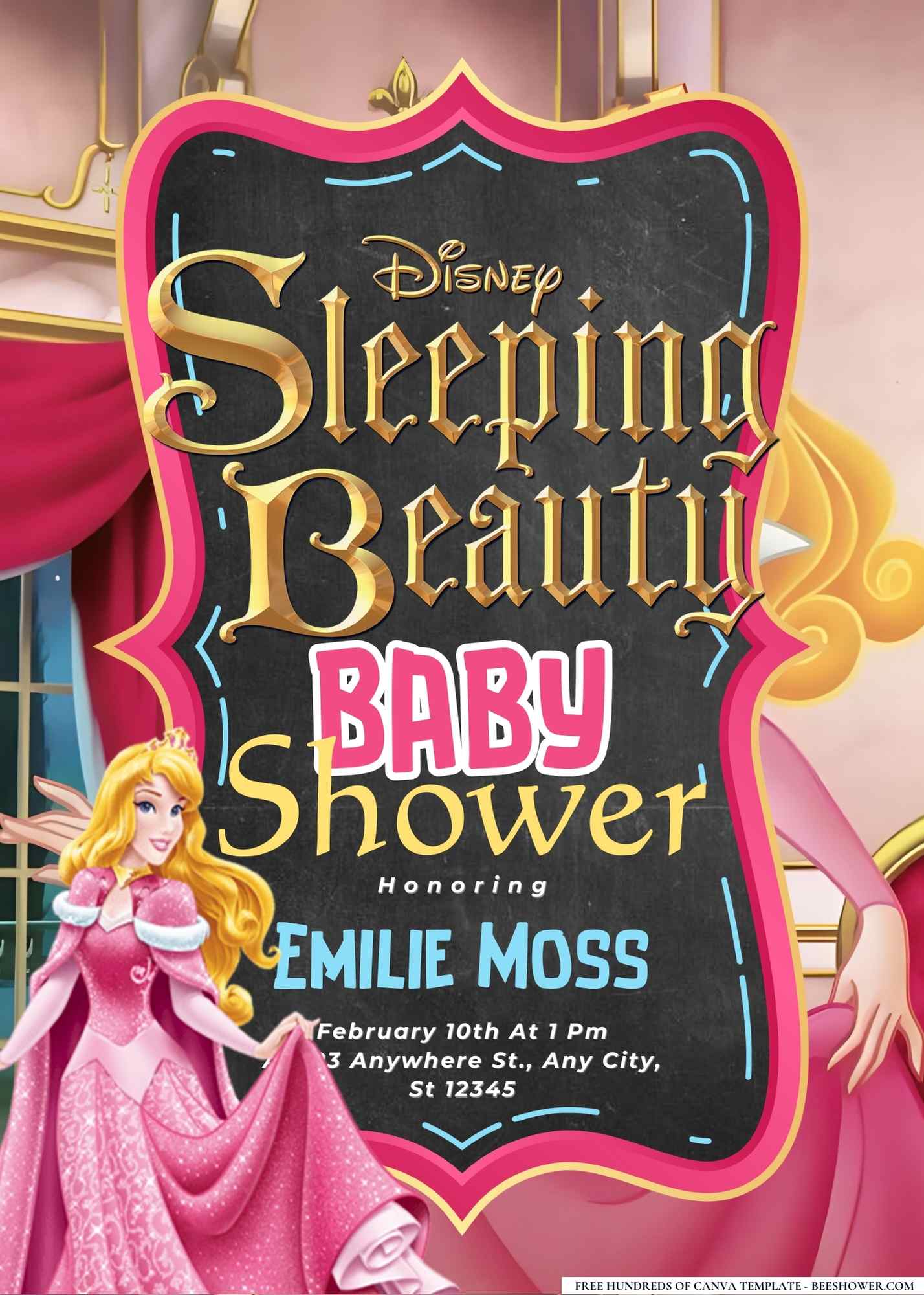 Sleeping Beauty (Aurora) Baby Shower Invitation
