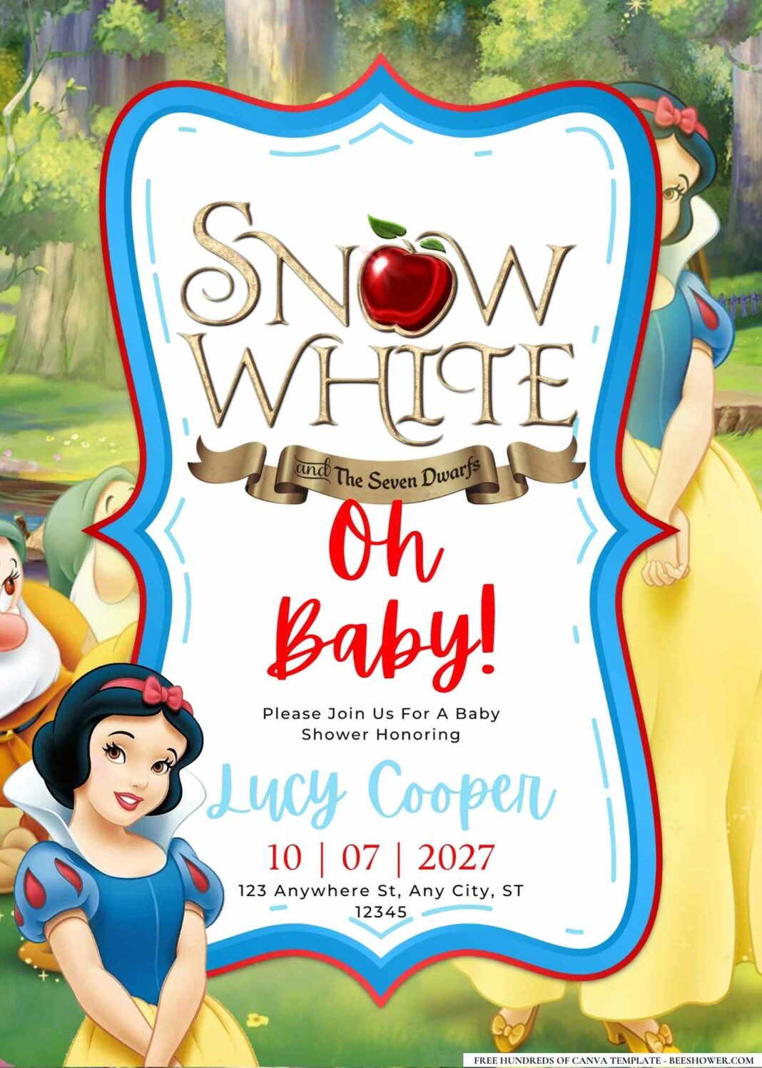 20+ Snow White Baby Shower Invitation Templates | Beeshower