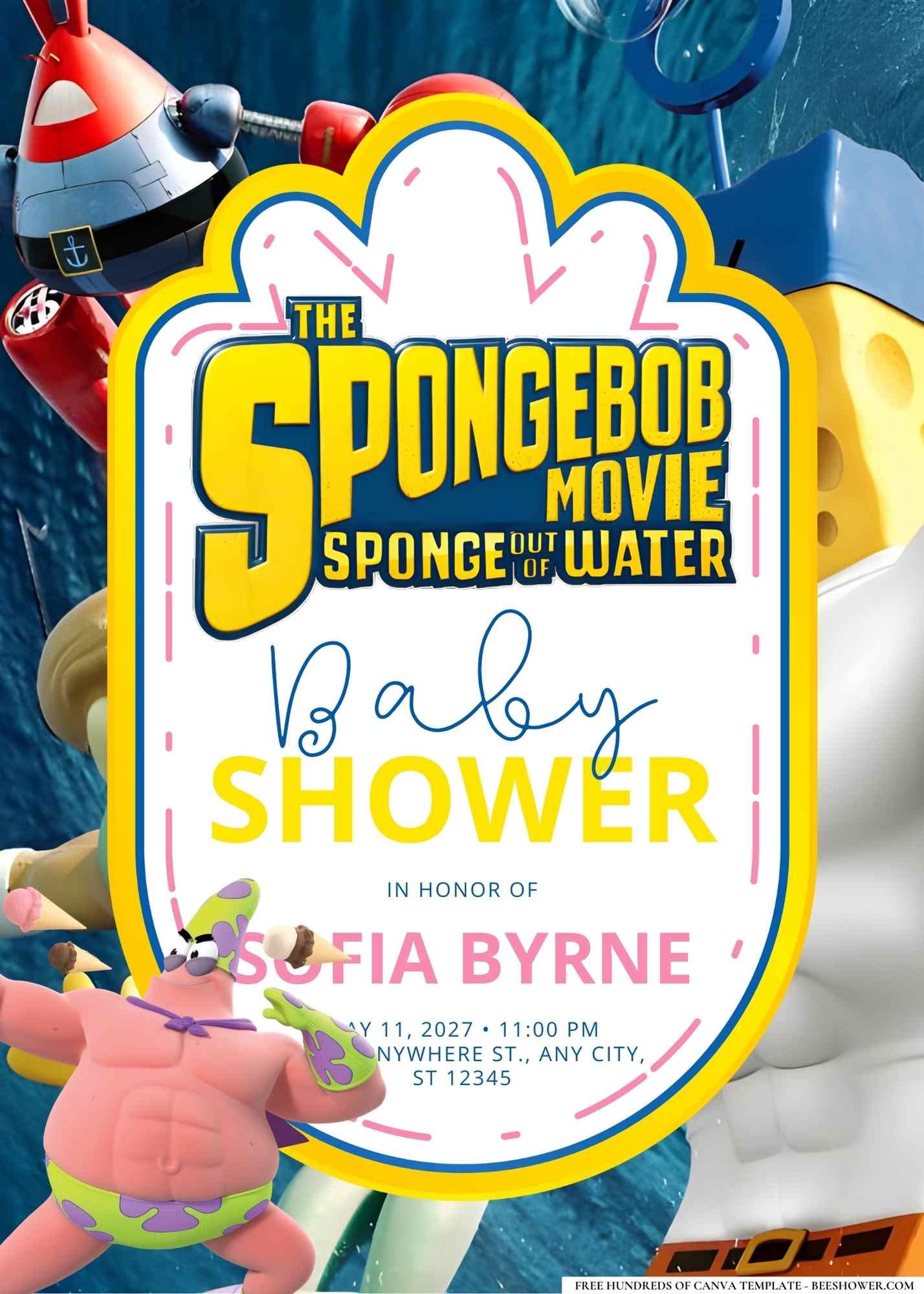 SpongeBob Baby Shower Invitation