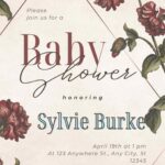 FREE-Vintage Floral Soirée-Baby Shower-Canva-Templates