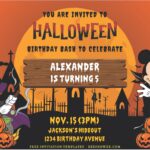 (Free Editable PDF) Mickey Mouse Trick Or Treat Baby Shower Invitation Templates C