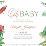 (Free Editable PDF) Romantic Summer Garden Baby Shower Invitation Templates B