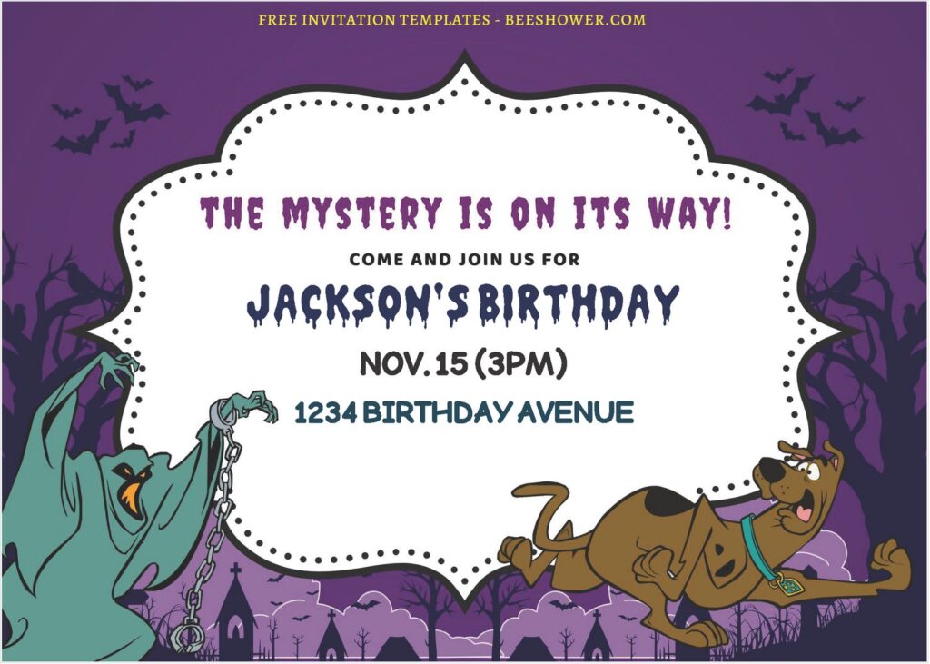 (Free Editable PDF) Adorable Scooby Doo Baby Shower Invitation Templates J